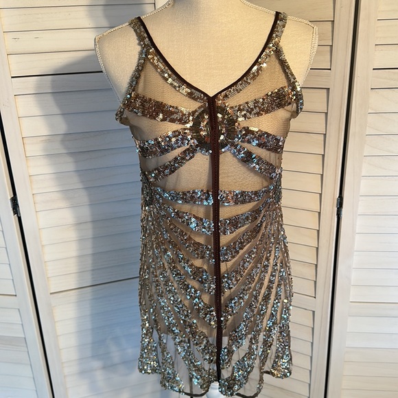 Sony Wardrobe Department Daring Sexy Sequin Mini Dress or Glam Swim Coverup - Picture 2 of 16